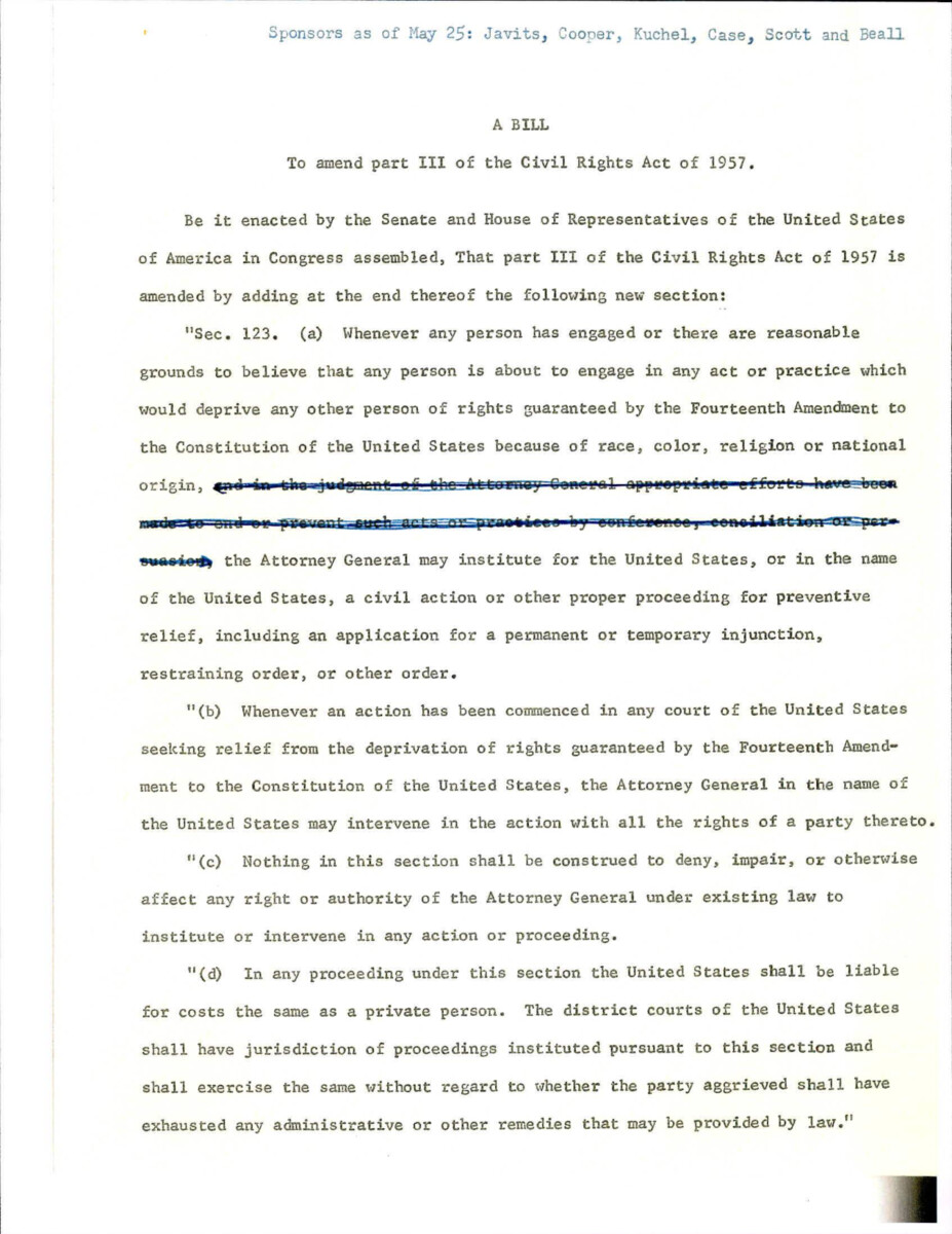 Amendment To Part Iii Of The Civil Rights Act Of 1957, Adding Section 123 Into The Bill