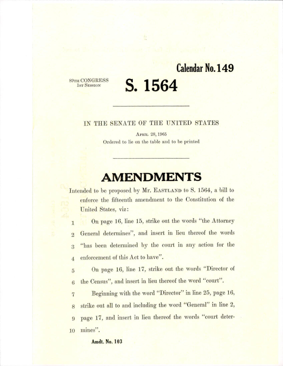 Additional Amendment To S. 1564 Proposed By Mr. Eastland Changing The Language To Lines 15 And 17 Of Page 16.