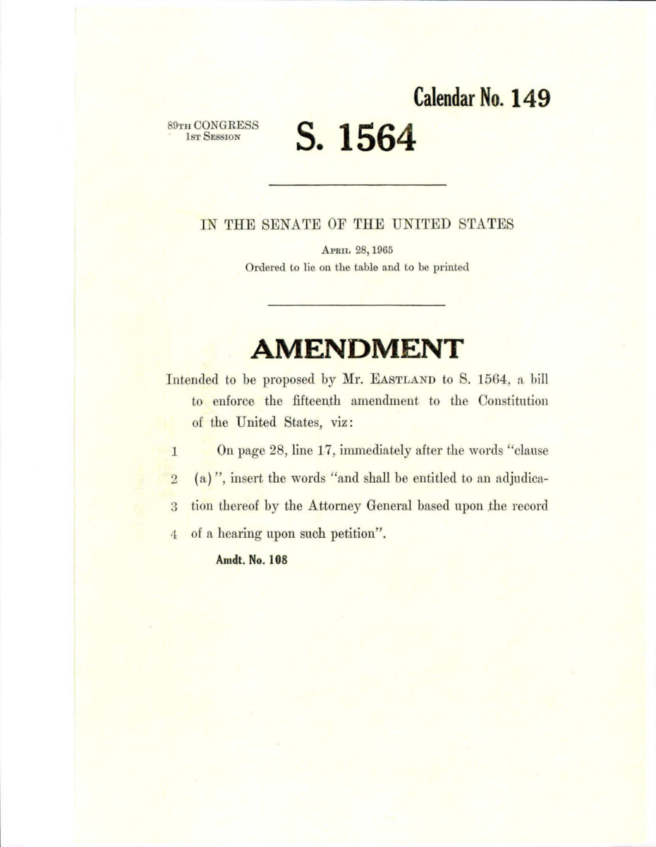 Additional Amendment To S. 1564 Proposed By Sen. Eastland To Change The Language Of Line 17 On Page 28.
