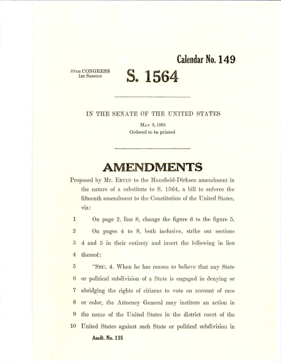Amendment Proposed To The Mansfield - Dirksen Substitute Version Of S. 1564