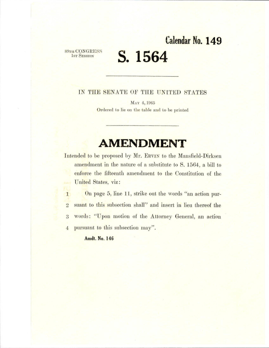 Amendment Proposed To The Mansfield - Dirksen Substitute Version Of S. 1564