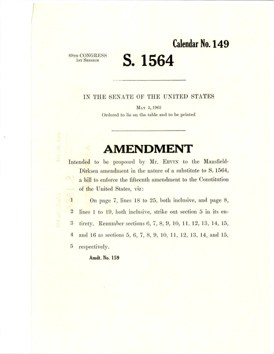 Amendment Proposed To The Mansfield - Dirksen Substitute Version Of S. 1564