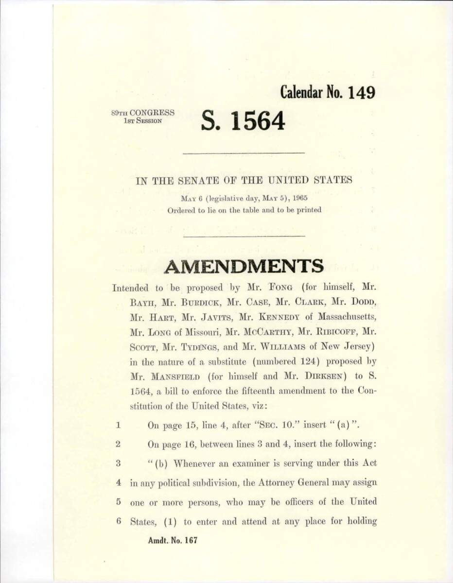 Amendment Proposed To The Mansfield - Dirksen Substitute Version Of S. 1564