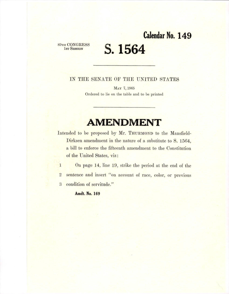 Amendment Proposed To The Mansfield - Dirksen Substitute Version Of S. 1564