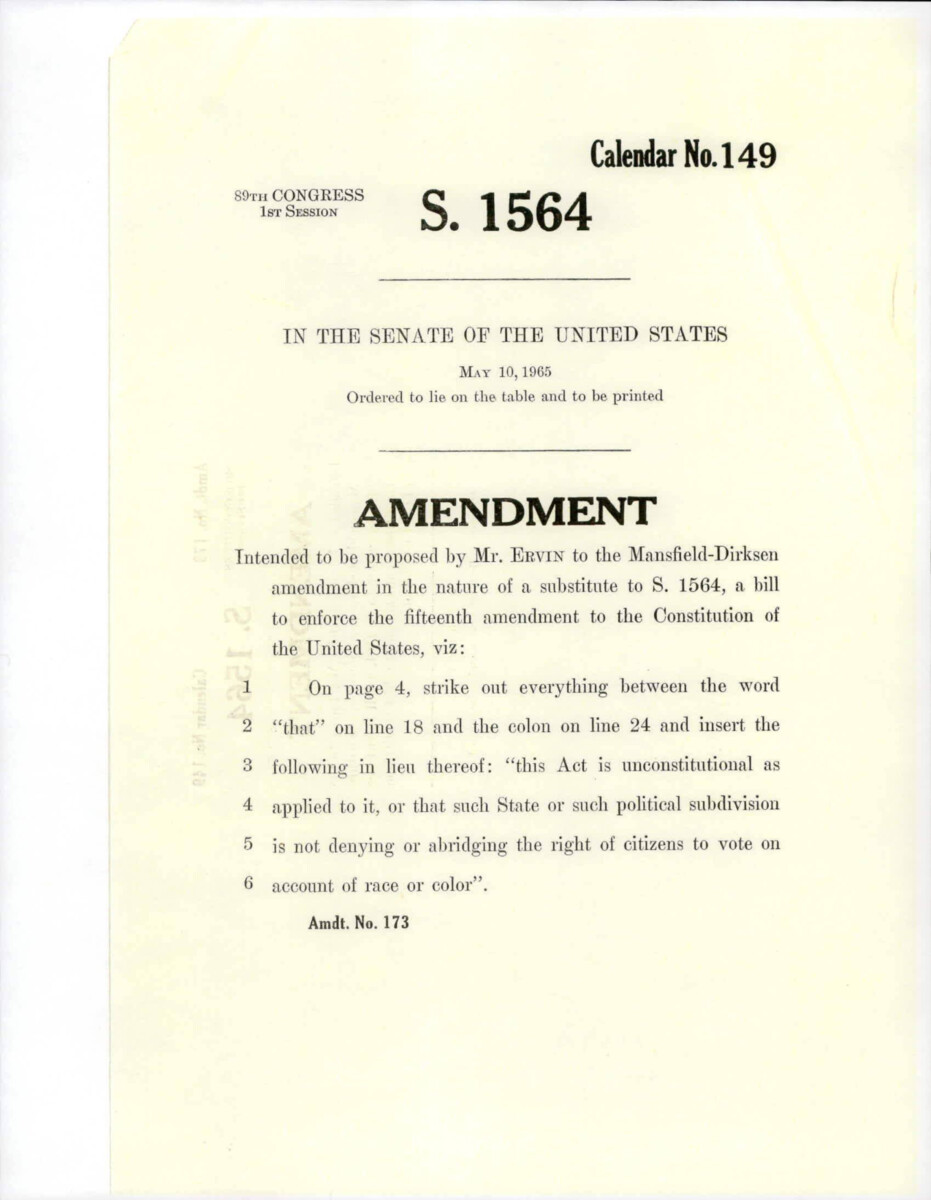 Amendment Proposed To The Mansfield - Dirksen Substitute Version Of S. 1564