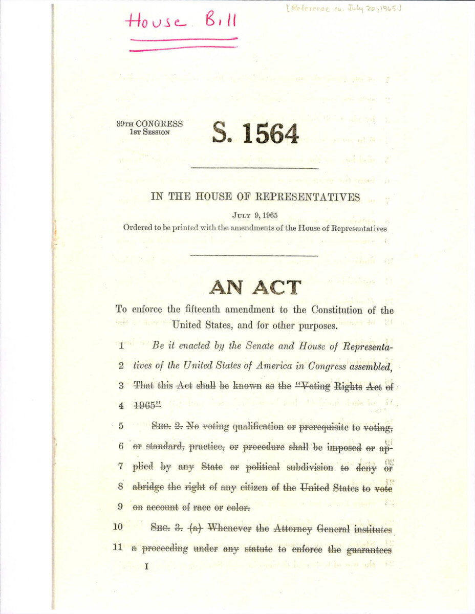 Lightly Annotated Copy Of S. 1564 With House Revisions