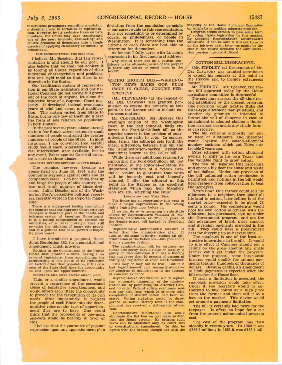 Congressional Record With House Discussion Regarding S. 1564