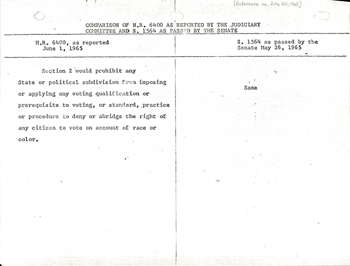 Comparison Of Bills H.R. 6400 And S. 1564