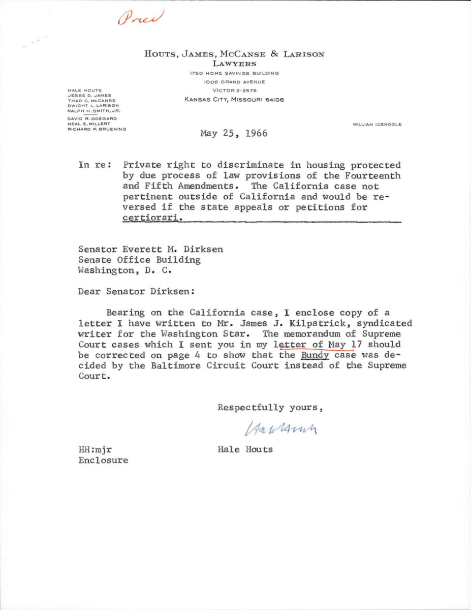 Letter About A California Court Case Where The Case Would Be Reversed Outside Of The State Because Of The 14th And 5th Amendments