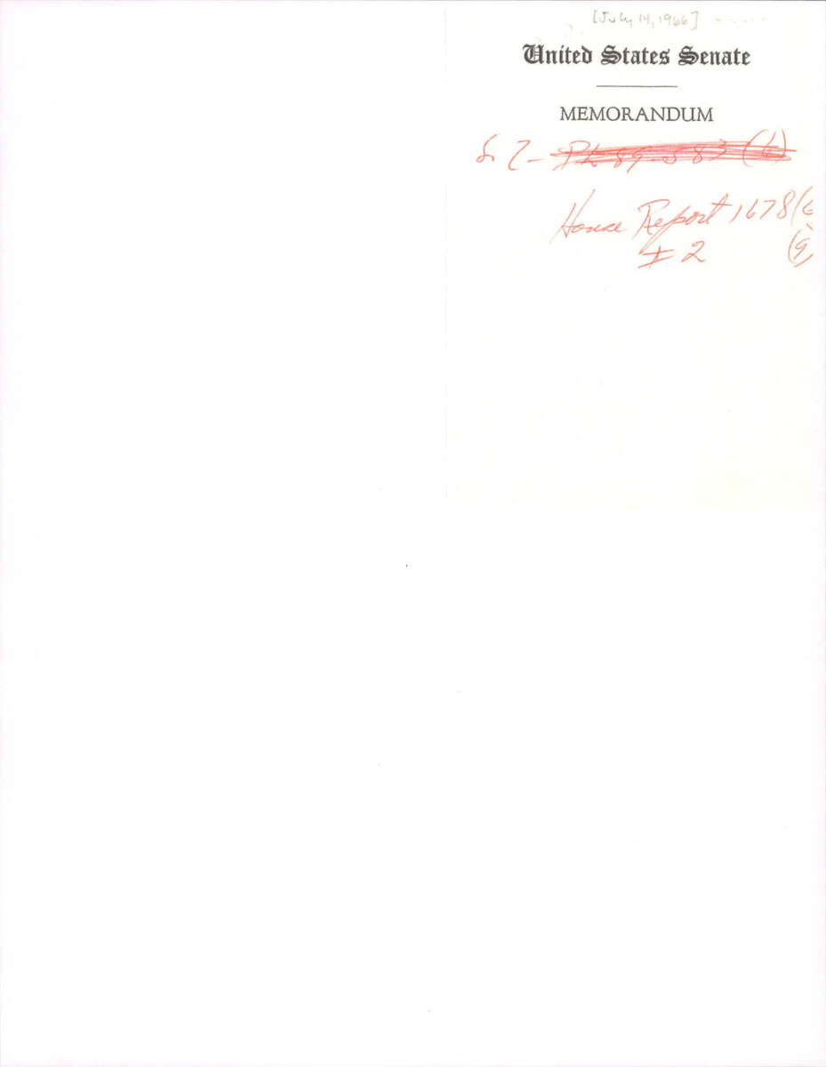 Note From Dirksen's Office With "house Report 1678" Written On It.