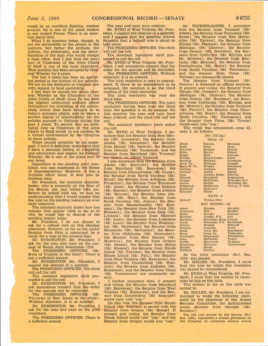 The Amendment To The Federal Voting Assistance Act Of 1955 To Include Citizens Abroad. The Amendment To Extend The Act To Citizens And Not Just Federal Employees Was Proposed By Mr.Cannon Of Nevada.
