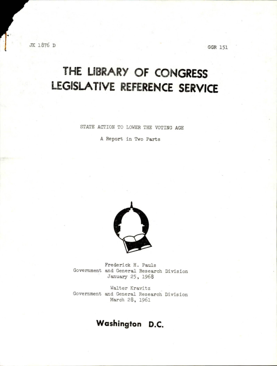 The First Part Is About State Action To Lower The Voting Age Since 1960 And The Second Part Is About Earlier Efforts To Lower The Voting Age Between 1943 And 1960.