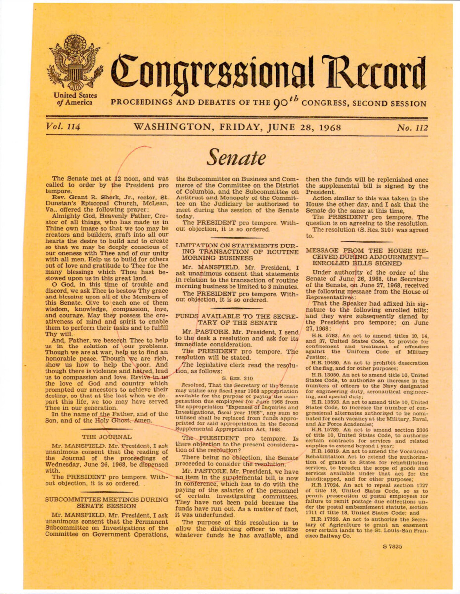 Message From President Johnson About The Lowering Of The Voting Age And His Proposal For The Amendment To Be Added To The Constitution.