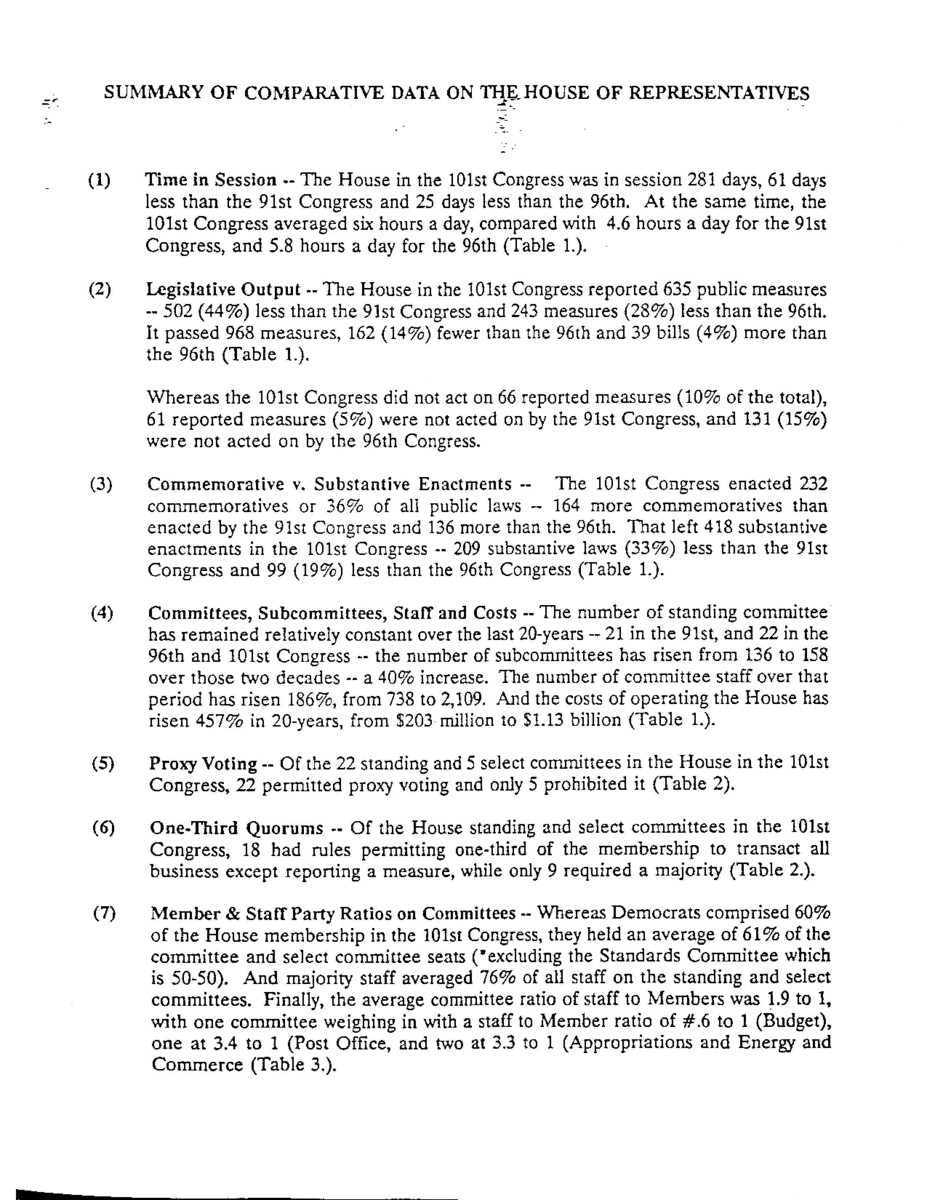 Part of a larger document, titled "The Republican Congress: A Manifesto for Change in the House of Representetives",