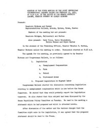 ["The meeting minutes provide an overview of the Republican leadership's discussions about upcoming legislation, including unemployment compensation, feed grains, and education."]