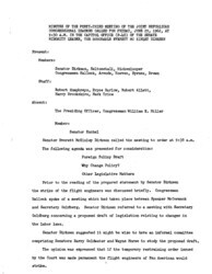 ["The meeting minutes reflect discussions by Republican leadership regarding labor legislation, especially a possible strike of flight engineers, and changes in foreign policy."]