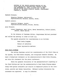 ["The meeting minutes detail discussions among the Republican leaders in regards to the Feed Grain Program and the threat of inflation."]