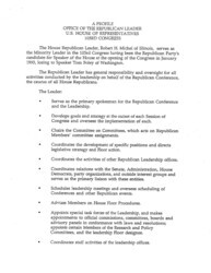 ["Part of a larger document, titled \"A Blueprint for Leadership\" that outlined for House Republicans House Republicans plans for the formulation, communication, and implementation of policy, for the 103rd Congress, the first since 1981 without a Republican-held White House."]