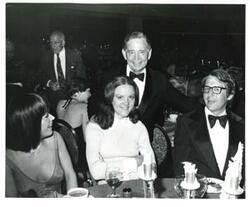 ["Carl Albert at a reception. Joe Foote (right) also shown."]