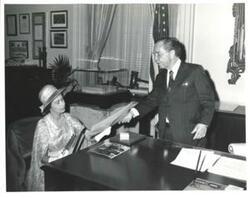 ["Carl Albert and Queen Elizabeth II."]