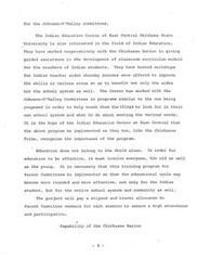 ["The Indian Education Center at East Central Oklahoma State University has collaborated with the Chickasaw Nation to develop curriculum models for teachers of Indian students and provide workshops for teacher aides. They have also worked with Johnson-O'Malley Committees to improve education for Indian students and involve the community in the educational process. The program aims to benefit not only the students but the entire school system and community. Parent Committee members will receive stipends and travel allowances to ensure their participation in the program."]