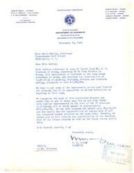 ["The document is from H. E. Bailey, the State Highway Director of Oklahoma, to Miss Carl Albert Marie Mobley, Secretary to Congressman Carl Albert. Bailey discusses the inclusion of the US 69 improvement project in the long-range plan, estimated to cost $1,096,800. He mentions the limitations of the federal aid program and assures that the project will receive consideration as funds become available. Bailey acknowledges the need for the project but highlights the constraints of funding for various improvements across Carl Albert the state."]