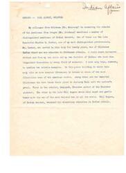 ["The document discusses the achievements of Americans of Indian descent, specifically highlighting the late Honorable Charles D. Carter, a Chickasaw Indian who served in Congress, and Sequoyah and Will Rogers, two famous Oklahomans of Cherokee and Indian descent. It emphasizes the success Carl Albert and contributions of individuals of Indian heritage in various fields."]