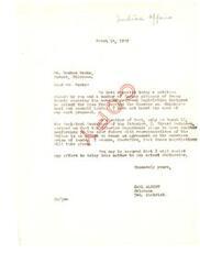 ["The letter from Carl Albert to Reuben Meeks addresses a petition opposing legislation to extend the time for leasing Choctaw and Chickasaw lands for coal and asphalt. Albert states that negotiations for the purchase price of the lands are ongoing and he will resist any effort to delay the matter."]