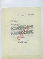 ["Mrs. David M. Hartshorne sent a petition to Congressman Carl Albert requesting the immediate appointment of Harry J.W. Belvin as Principal Chief of the Choctaws, following his election in a fair election. The Indian Office has confirmed Belvin's appointment for a four-year term starting in 1918. Congressman Albert's office acknowledged the petition and stated that they have notified the appropriate authorities of Belvin's appointment."]