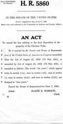 ["This text is a bill presented to the Senate to amend the law concerning the final disposition of the property of the Choctaw Tribe. The amendment changes the time period from \"six years\" to \"nine years\" in various sections of the existing law. The bill was passed by the House of Representatives on June 7, 1965."]