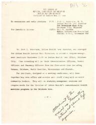 ["Dr. Jack C. Robertson, Indian Health Area Director, has arranged for Indian Health Service Unit Directors and other officers from five states to attend a program management institute in Oklahoma City. The institute aims to address management problems and program needs for the Division of Indian Health's comprehensive health services programs in the Oklahoma Area. Additionally, a list of Public Health Service personnel attending the orientation institute is provided, including their functions and installations."]