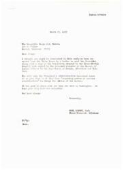 ["The document is about a letter sent to Congressman Carl Albert regarding the proposed transfer of the Bureau of Indian Affairs to the Department of Health, Education, and Welfare. The White House's reply stated that there is no plan currently under consideration to change the status of the Bureau. The document also mentions a Resolution adopted by the Inter-Tribal Council and the importance of Indian leaders expressing their views on the matter."]