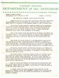 ["The Bureau of Indian Affairs has approved nearly $200 million in new school construction and improvement projects for Native American students in 18 states from 1962-1967. Most of the schools are elementary schools on reservations, with some dormitories near public schools. The largest number of projects were in Arizona and New Mexico, with significant funding also allocated to Alaska. The total funding and number of classroom spaces added or replaced in each state are detailed in the report."]