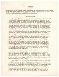 ["The document outlines the jurisdiction of the Indian Claims Commission, as provided by H.R. 4497, which became Public Law 726. The Commission is responsible for hearing and determining claims against the United States on behalf of Indian tribes, bands, or other identifiable groups. Claims can include those related to treaties, contracts, breach of duty, land takings, and fair dealings. The Commission will apply legal principles and make deductions for any payments made by the United States. Claims accruing after the approval of the Act will not be considered, and all defenses will be available to the United States. The Commission will consider counterclaims, set-offs, and funds expended for the benefit of the claimant when determining relief."]