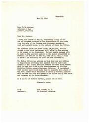 ["The document is from Carl Albert to P. M. Jackson, providing information on the distribution of funds from the sale of Choctaw and Chickasaw lands to the enrolled members of the tribes. The purchase price was $8,500,000 and the per capita payment will be made according to the act of June 24, 1948. The Indian Office is working on regulations for immediate payment to living enrolled members, followed by proof of heirship notices to be filled out by heirs."]