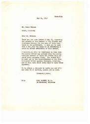["Mr. Isaac Nelson wrote a letter to Congressman Carl Albert regarding the payment to members of the Choctaw and Chickasaw Nations for the sale of their coal lands to the government. Congressman Albert responded that the payments will be made to enrolled members first and will be sent out by the Superintendent of the Five Civilized Tribes Agency in Muskogee, Oklahoma. He expressed his pleasure in helping and offered further assistance if needed. Nelson thanked Albert for the information and assistance in the matter."]