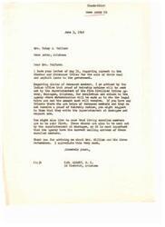 ["The document is in response to a query about payment to the Choctaw and Chickasaw Tribes for the sale of their coal and asphalt lands to the government. The document explains the process for claims of deceased members, including proof of heirship notices being sent out for completion. It also mentions that living enrolled members will be paid first and emphasizes the importance of having correct mailing addresses. The document also expresses gratitude for information provided about Mrs. Gilliam and references."]