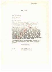 ["Mrs. Lola Miller wrote a letter to Carl Albert inquiring about payment to the Chickasaw and Choctaw Indians for the sale of their coal lands to the government. Carl Albert responded stating that proof of heirship notices will be sent out after the living enrolled members have been paid, which is expected to happen within the next sixty days. He advised Mrs. Miller to write to the Superintendent if she does not receive the necessary forms. Mrs. Miller thanked Carl Albert for the information and requested three forms for proof of heirship."]