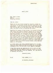 ["The document is a response to a query about the payment to the Choctaw and Chickasaw Indians for coal lands sold to the government. The writer assures that the old debt is being paid and explains the process for payment of deceased claims, stating that living enrolled members will be paid first and heirs will receive payments based on the number of legal heirs. The writer expresses a desire to help the welfare of the Indians and offers assistance if needed."]