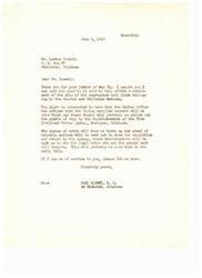 ["Mr. Coxwell received a response from Carl Albert regarding the settlement of segregated coal lands belonging to the Choctaw and Chickasaw Nations. The document explains the process of how payments will be made to enrolled members and heirs. The document also includes rules for writing and receiving mail for prisoners at the Oklahoma State Penitentiary. Coxwell expresses his appreciation for Albert's efforts in the matter."]
