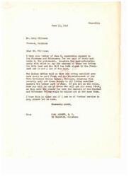 ["The document from Carl Albert to Osby Williams addresses the payment to Choctaws and Chickasaws for the sale of their coal lands to the government. The money has been appropriated by Congress and will be paid to living enrolled members first. The checks are expected to be mailed out in late July. Albert assures Williams that if he is on the rolls, he will receive his money. Williams had previously written to inquire about the final settlement and payment to the tribes."]