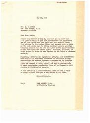 ["Mrs. Davis received a letter from Congressman Carl Albert informing her that payment for coal and asphalt lands to the Choctaw and Chickasaw tribes will be made in the next sixty days. He also mentioned the possibility of a Federal old age pension program and assured her of his support for it. Mrs. Davis expressed her gratitude for the payment and also requested support for a medical pension law to receive more adequate financial assistance. She thanked Congressman Albert for his efforts and sent her best wishes."]