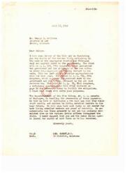 ["The letter from Carl Albert, M.C. to George R. Childers provides information about bills related to the sale of segregated Choctaw and Chickasaw coal and asphalt lands to the government. It includes details of the bills, the processing of payments, and advice on obtaining necessary forms from the local Indian agent in Idabel."]