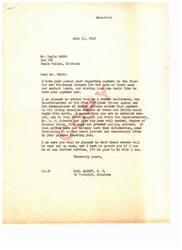 ["The document is a letter sent to Mr. Doyle Smith regarding the payment to the Choctaw and Chickasaw Indians for the sale of their lands. The letter informs Mr. Smith that payments will begin this month and advises him to provide his information to ensure timely payment. The letter also offers further assistance if needed."]