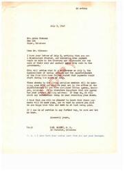 ["The letter is a response to Mrs. Arnie Wickson's inquiry about when payments would be made to the Choctaws and Chickasaws for the sale of their coal and asphalt lands. The letter states that payments will start in July and will be sent out by the office of the Superintendent of the Five Civilized Tribes Agency. It advises Mrs. Wickson to ensure that the Agency has her correct mailing address to avoid any delays in receiving the payment. The letter also expresses happiness that the old debt is finally being paid and offers further assistance if needed."]