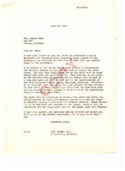 ["The letter is from Carl Albert, a member of Congress, in response to a query from Samuel Moon regarding payment to the Chickasaw and Choctaw tribes for the sale of their coal and asphalt lands to the government. Albert states that enrolled members do not need to fill out any forms for payment as their names on the rolls are sufficient proof of entitlement. Payment will be made on a lump sum basis by the Muskogee Agency in Oklahoma, and it is important for members to ensure their mailing address is up to date. Albert also mentions that heirs of deceased members will receive proof of heirship notices to determine their entitlement. Albert offers further assistance if needed."]