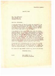 ["Mrs. Paul Hattensty is inquiring about her deceased husband's share of payments to be made to the Choctaw and Chickasaw Indians for the sale of their coal lands. She is seeking clarification on how the payments will be divided among her and her children, as well as her deceased husband's mother's heirs. Congressman Carl Albert provides information on the process and advises Mrs. Hattensty to contact the Superintendent if she does not receive a proof of heirship notice. Mrs. Hattensty expresses her gratitude for the assistance and seeks further clarification on the distribution of payments."]