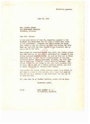 ["Mrs. Lizzie Aikman wrote a letter to Carl Albert, M.C. regarding the delayed payment to the Choctaws and Chickasaws for the sale of their coal lands to the government. Carl Albert responded, stating that Congress has appropriated the money for payment, and the Indian Office is in the process of finalizing regulations for payment to living enrolled members. He assured Mrs. Aikman that she will be among the first to receive her check once the regulations are in place. Mrs. Aikman expressed concern about the delay in payment, as many Choctaw families are in need of the money."]
