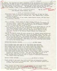 ["The document provides information about various events, meetings, and gatherings related to the Choctaw tribe and other indigenous communities in Oklahoma and surrounding states. It includes details about singing conventions, pow wows, softball tournaments, and other cultural activities taking place in different locations throughout the summer. The document also mentions individuals and organizations involved in organizing these events."]