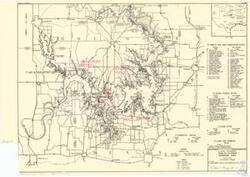 ["The document is a detailed map produced by the U.S. Army Corps of Engineers, featuring extensive information about areas in Texas and Oklahoma. It includes geographical locations such as Tishomingo, Milburn, Colorado, Kansas, Missouri, and many others. The map also highlights bodies of water like Lake Texoma, Gulf of Mexico, Red River, and Cumberland. It lists wildlife management areas, national wildlife refuges, and various recreation and resort sites. Furthermore, it provides additional data about reservoirs, roads, airports, and project boundaries. The map seems to be part of a larger project by the Corps of Engineers, labeled Albert Maps # 192."]